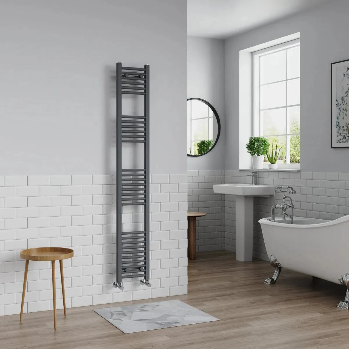 Gela - Curved heated towel rail anthracite