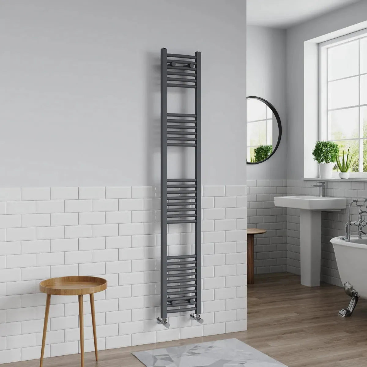 Gela - Curved heated towel rail anthracite