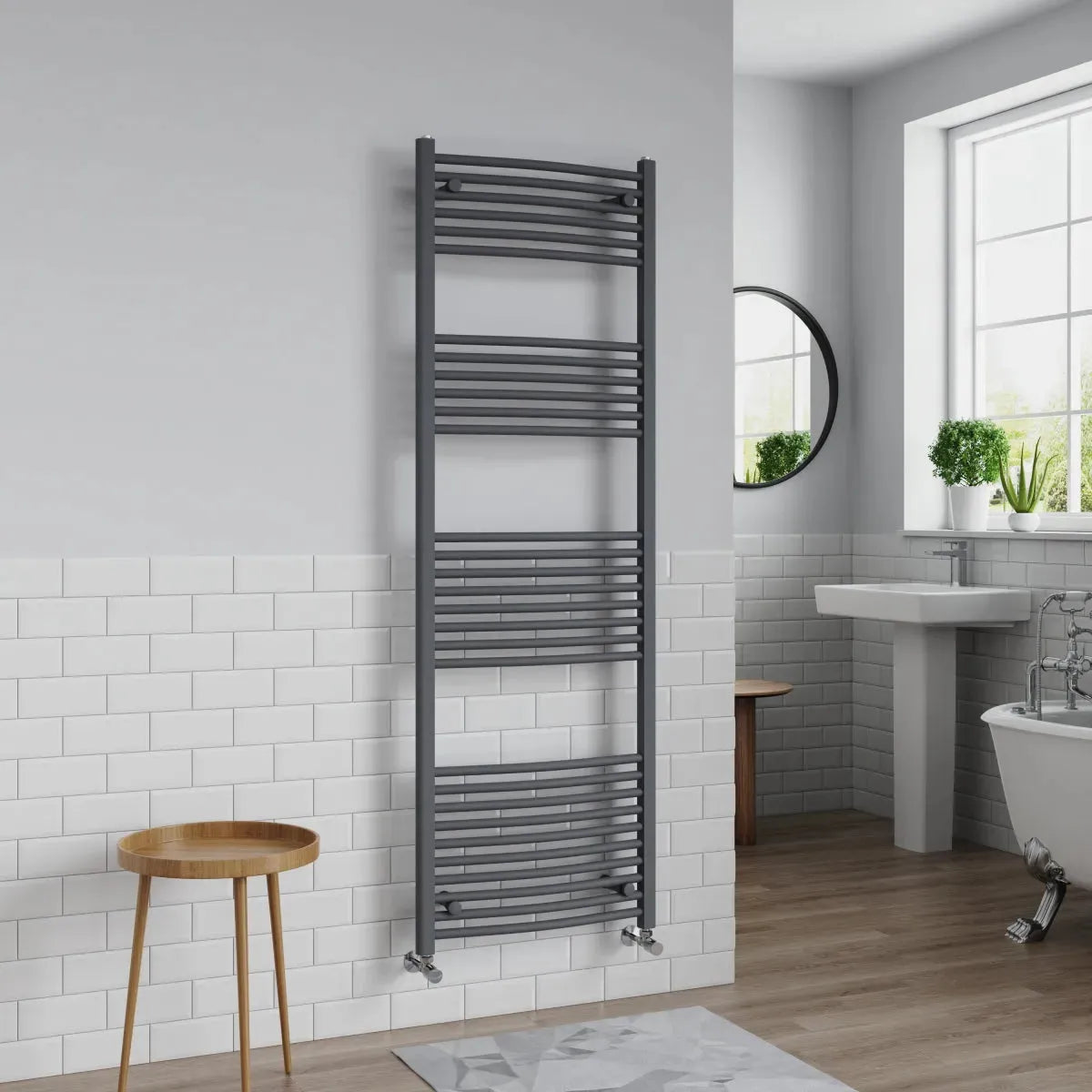 Gela - Curved heated towel rail anthracite