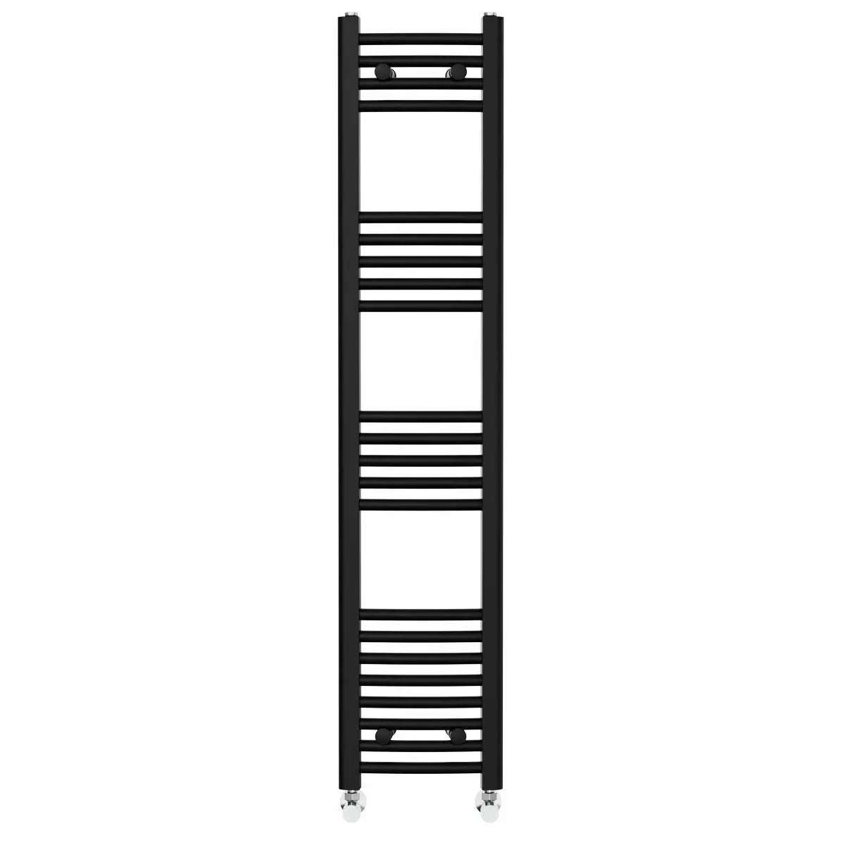 Gela - Curved heated towel rail black