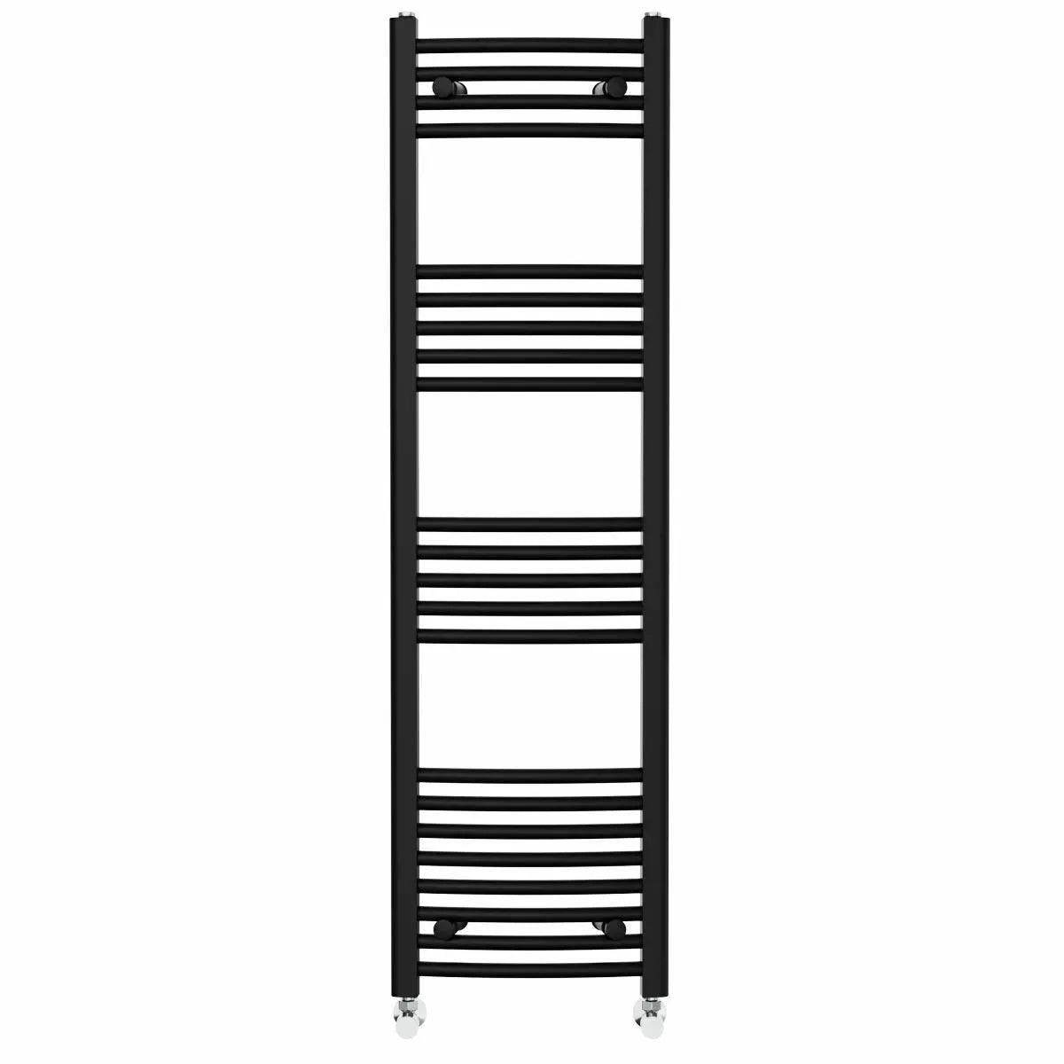 Gela - Curved heated towel rail black