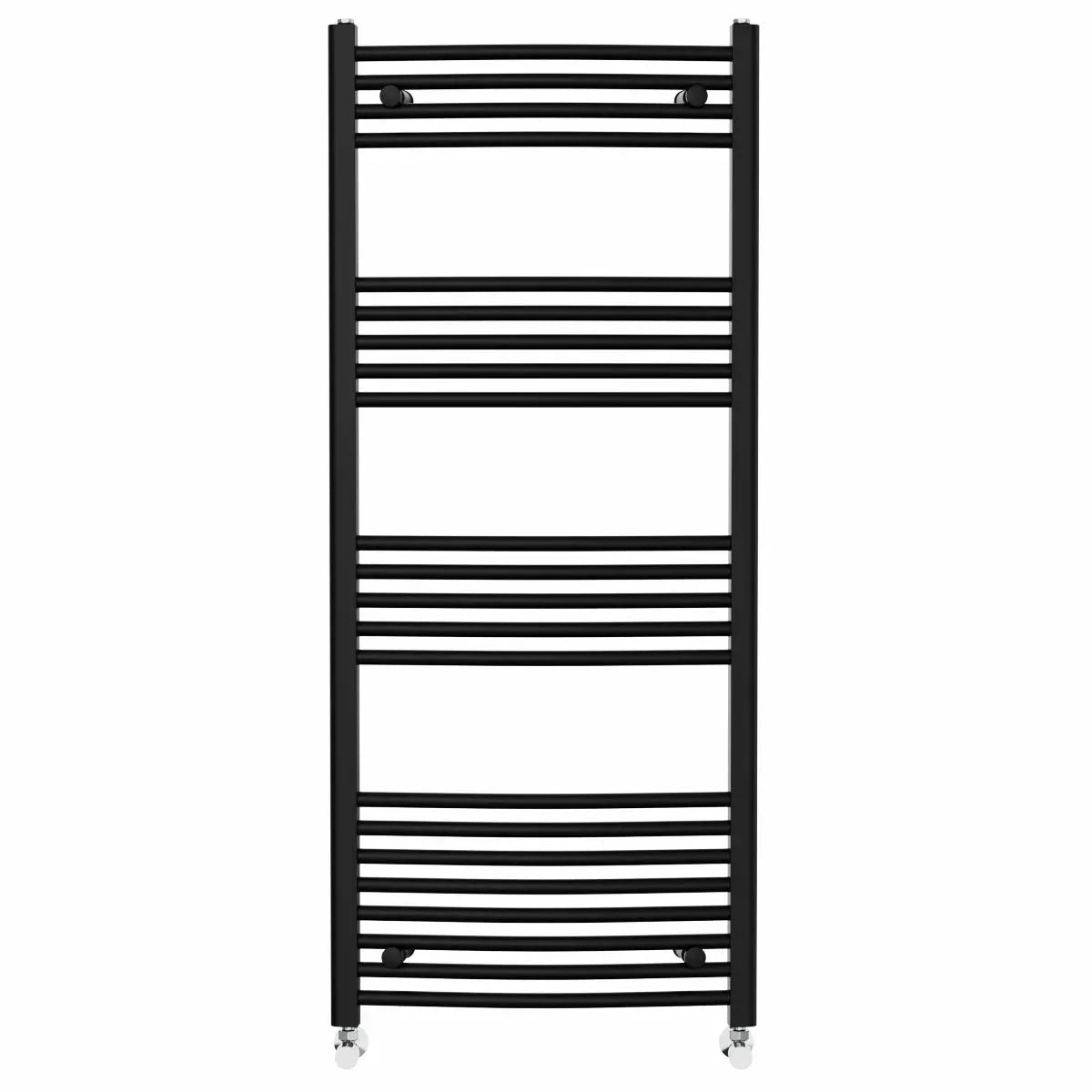 Gela - Curved heated towel rail black