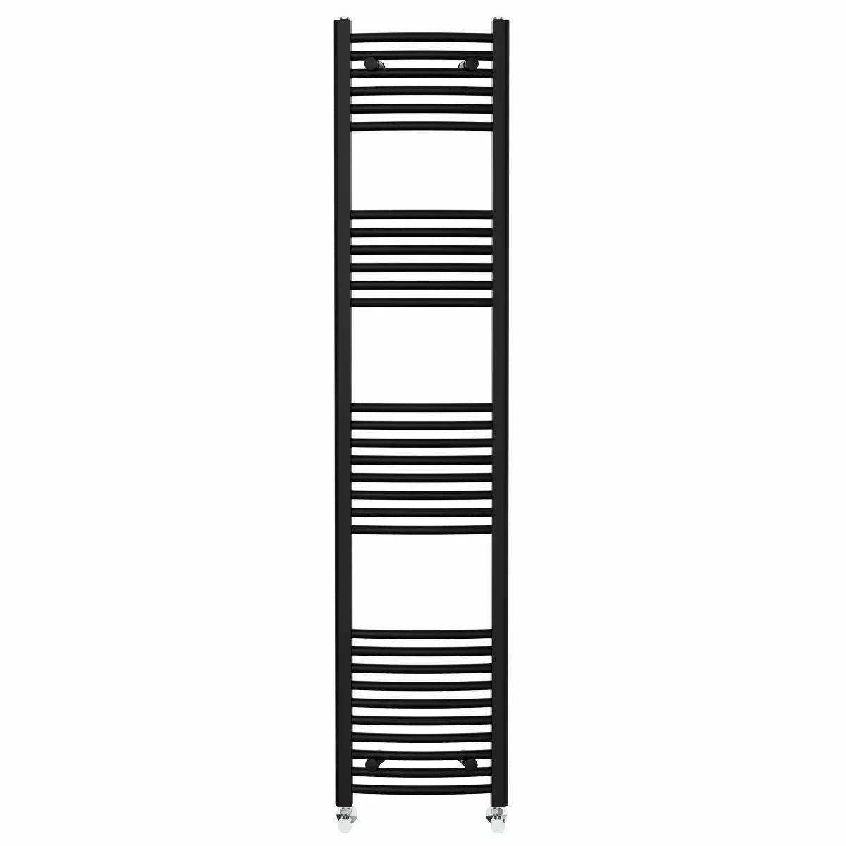 Gela - Curved heated towel rail black