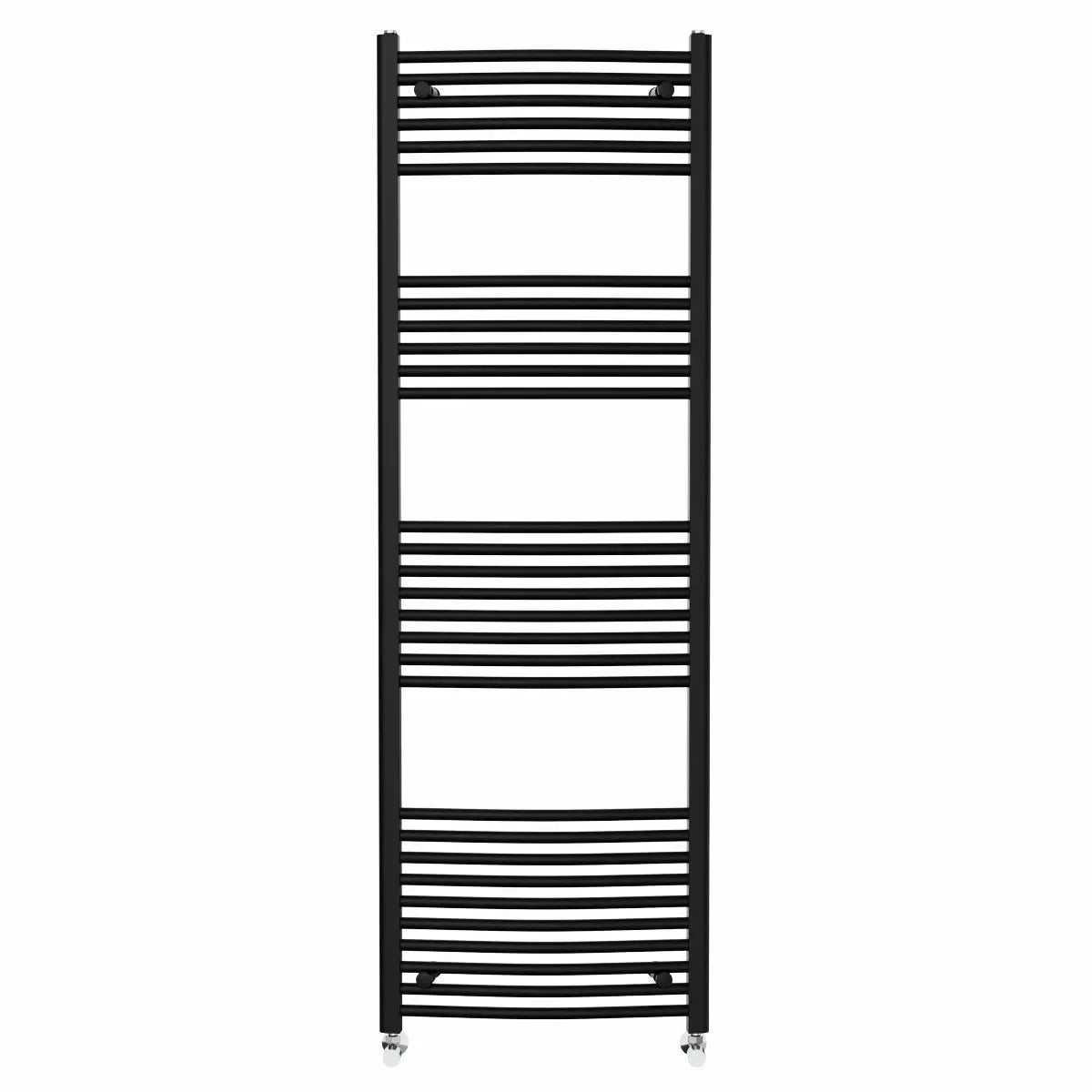 Gela - Curved heated towel rail black