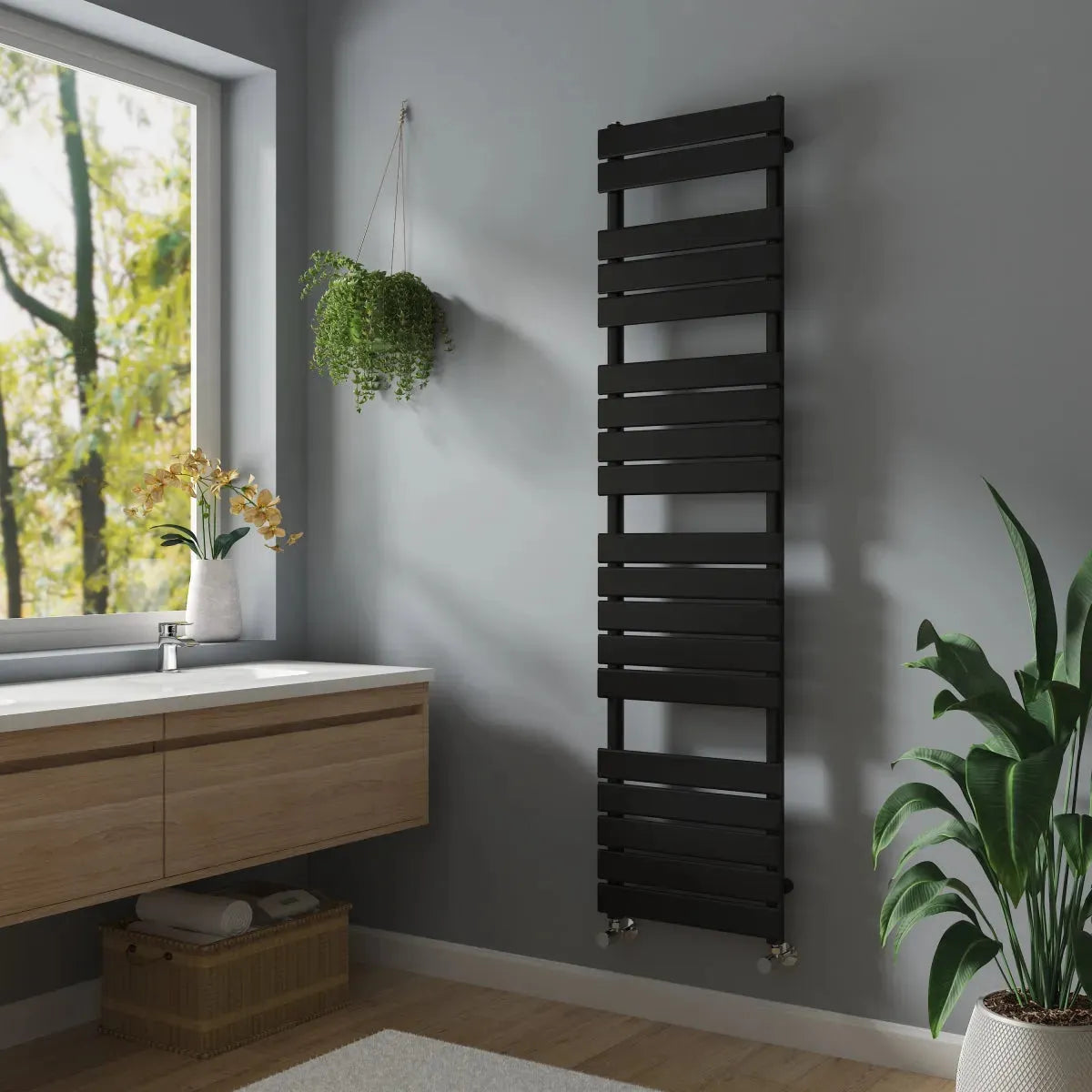 Rapallo - Flat panel heated towel rail black