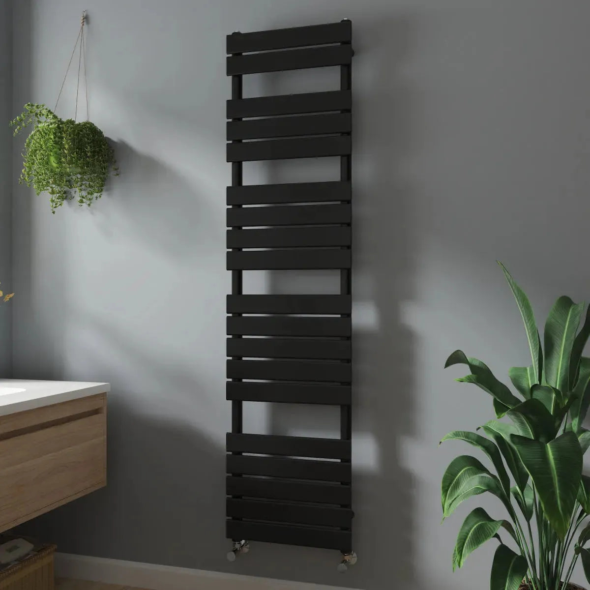 Rapallo - Flat panel heated towel rail black