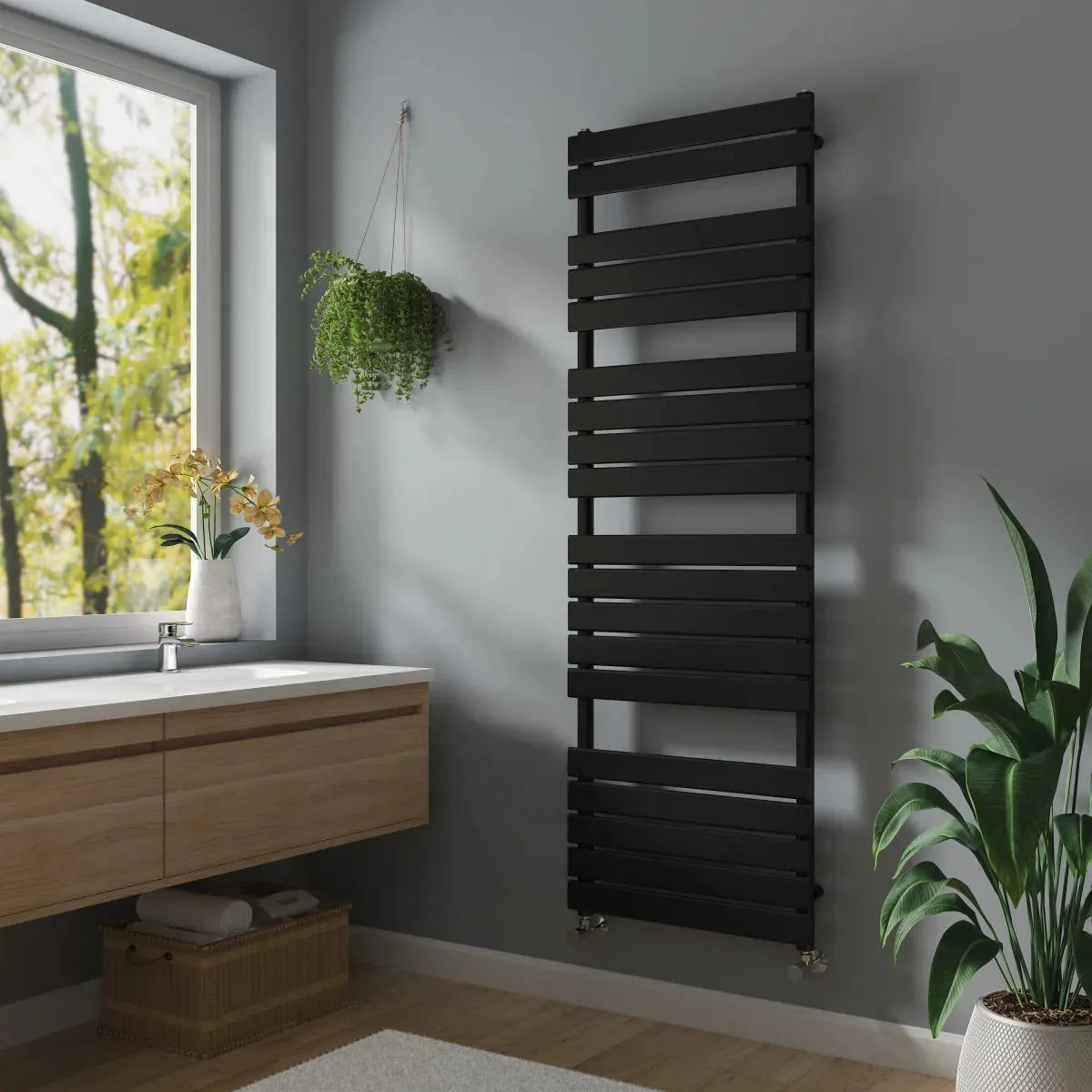 Rapallo - Flat panel heated towel rail black