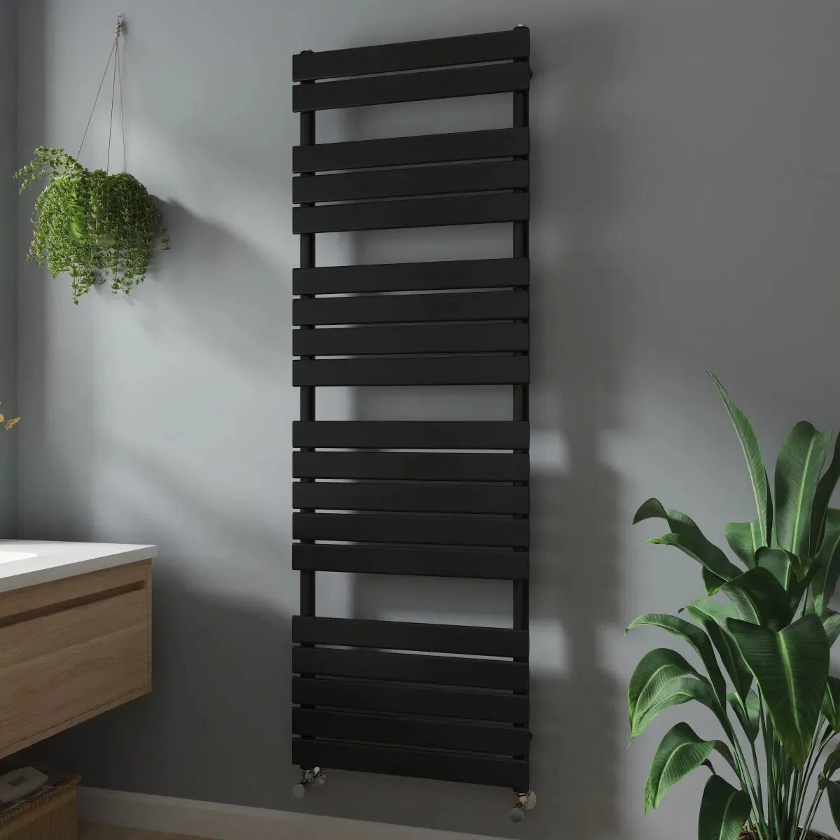 Rapallo - Flat panel heated towel rail black