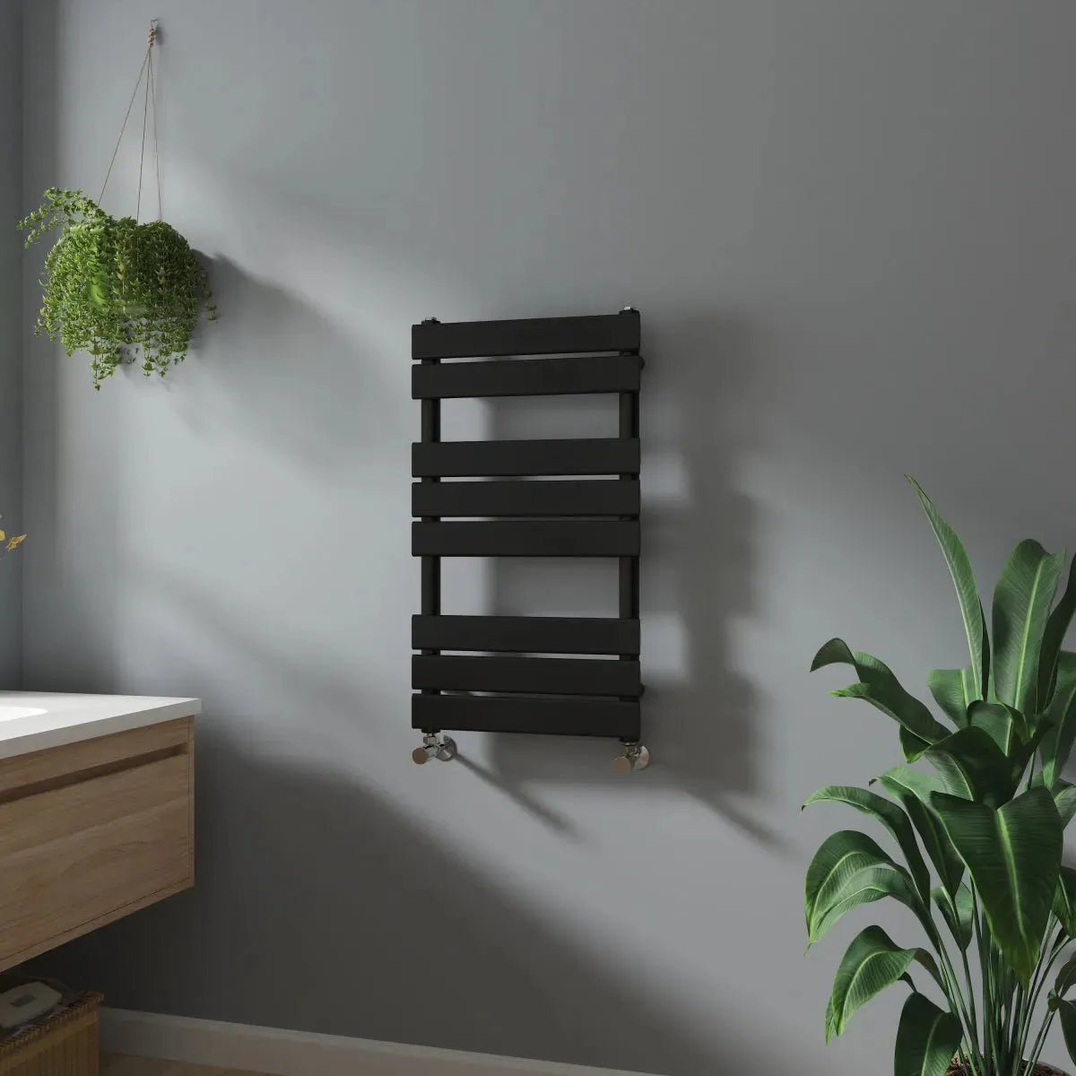 Rapallo - Flat panel heated towel rail black