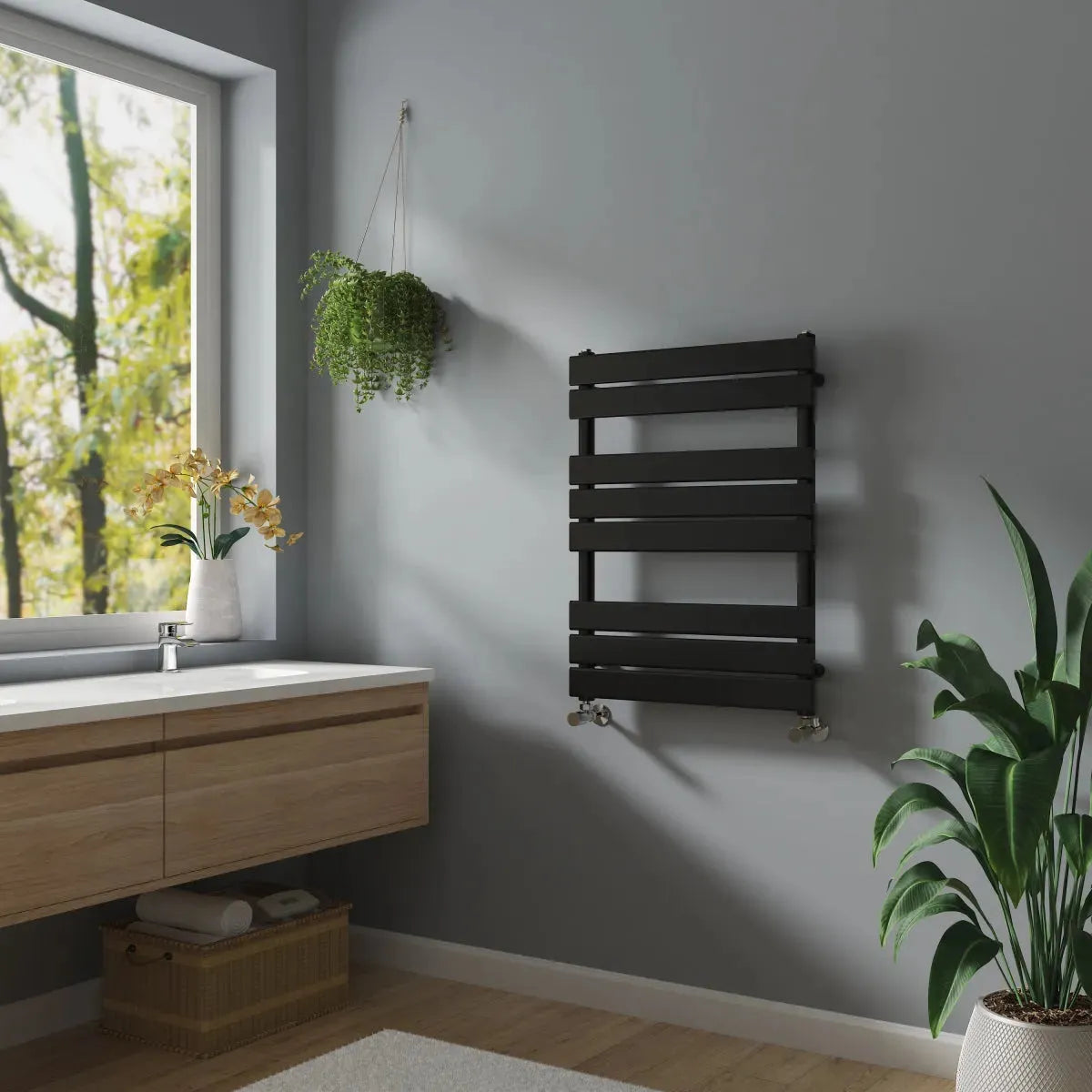 Rapallo - Flat panel heated towel rail black