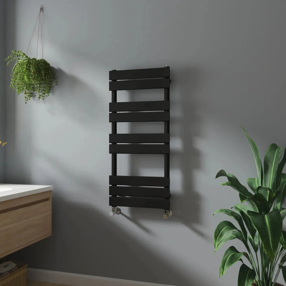 Rapallo - Flat panel heated towel rail black