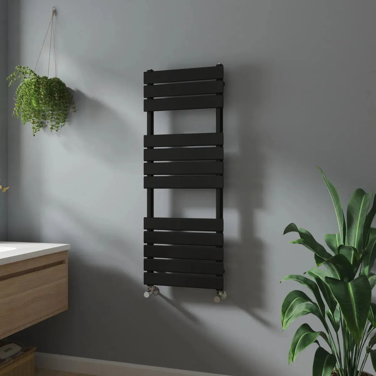 Rapallo - Flat panel heated towel rail black