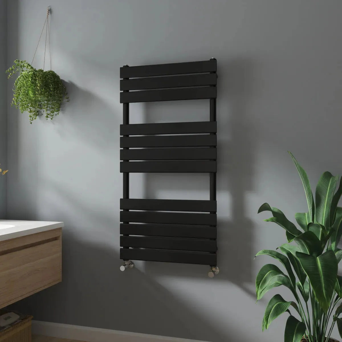 Rapallo - Flat panel heated towel rail black