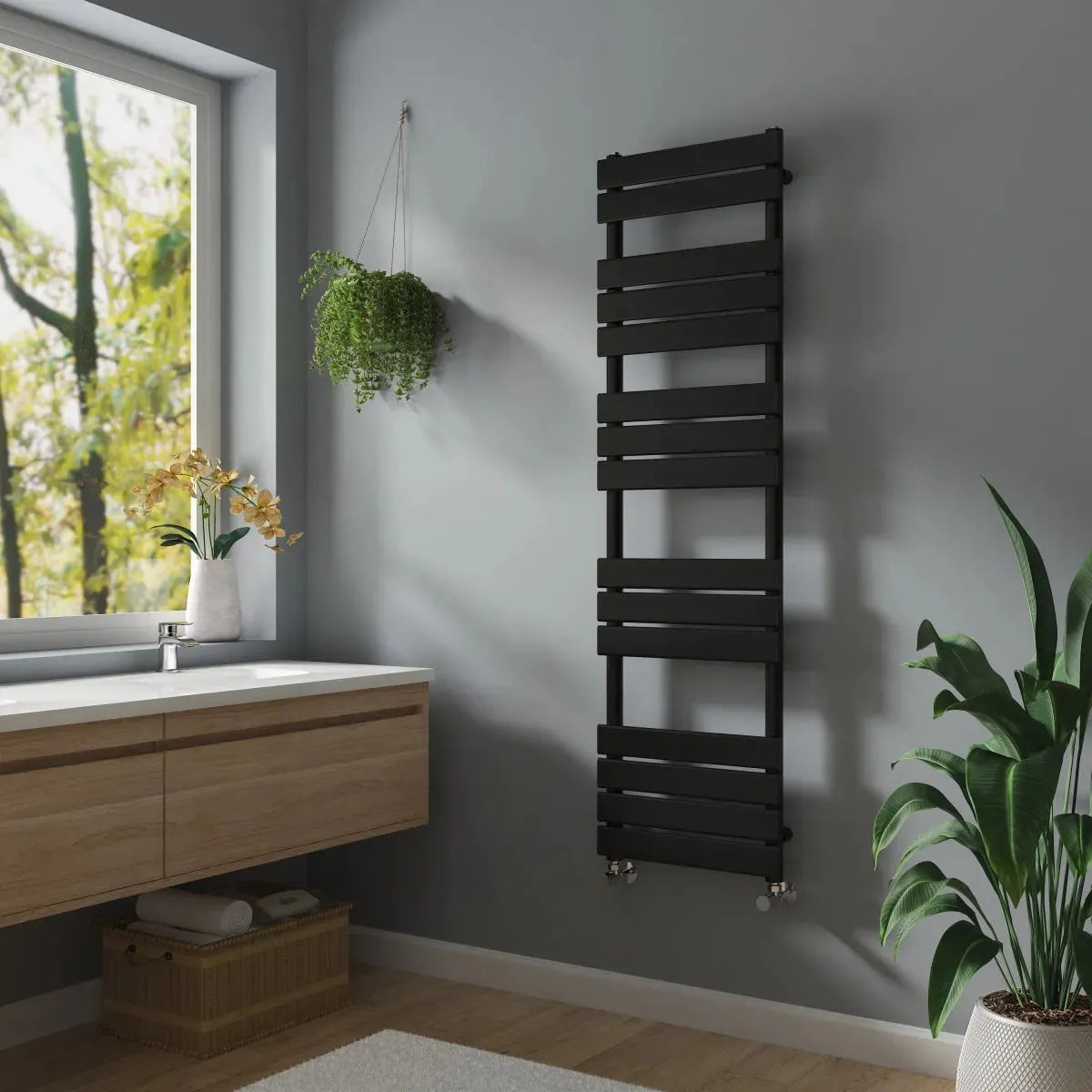 Rapallo - Flat panel heated towel rail black