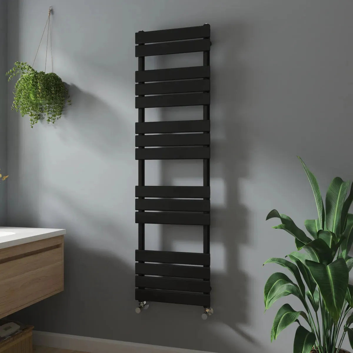 Rapallo - Flat panel heated towel rail black