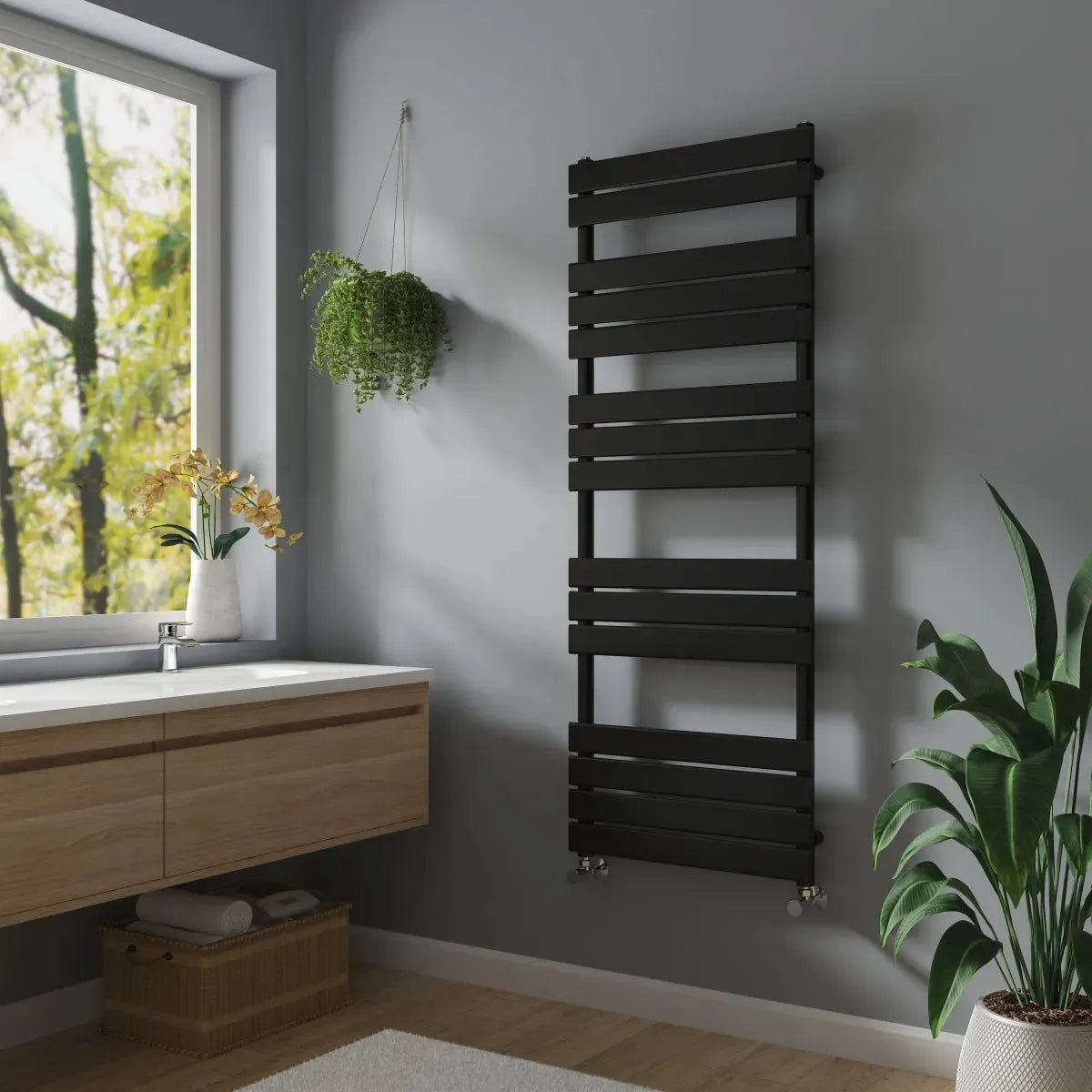 Rapallo - Flat panel heated towel rail black