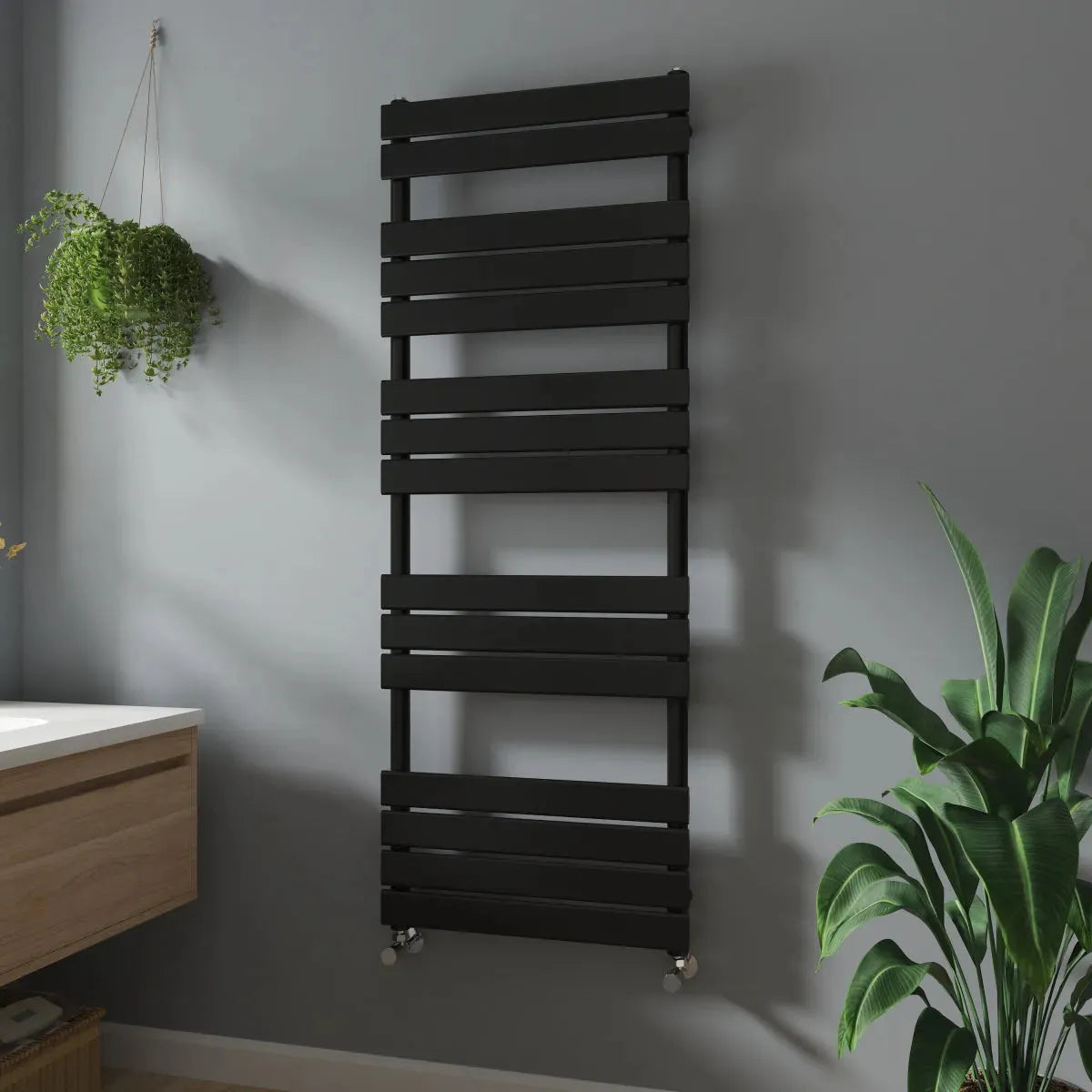 Rapallo - Flat panel heated towel rail black