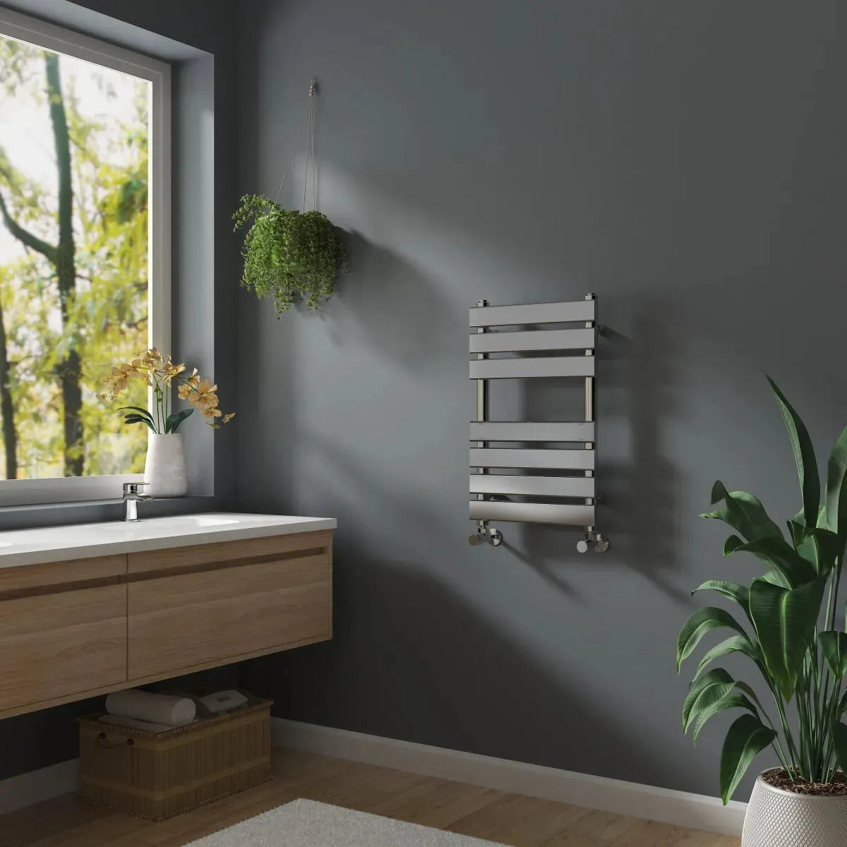 Rapallo - Flat panel heated towel rail chrome