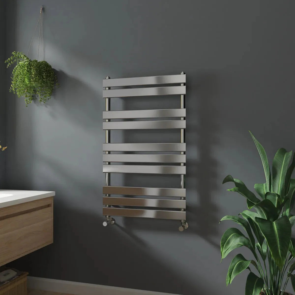 Rapallo - Flat panel heated towel rail chrome