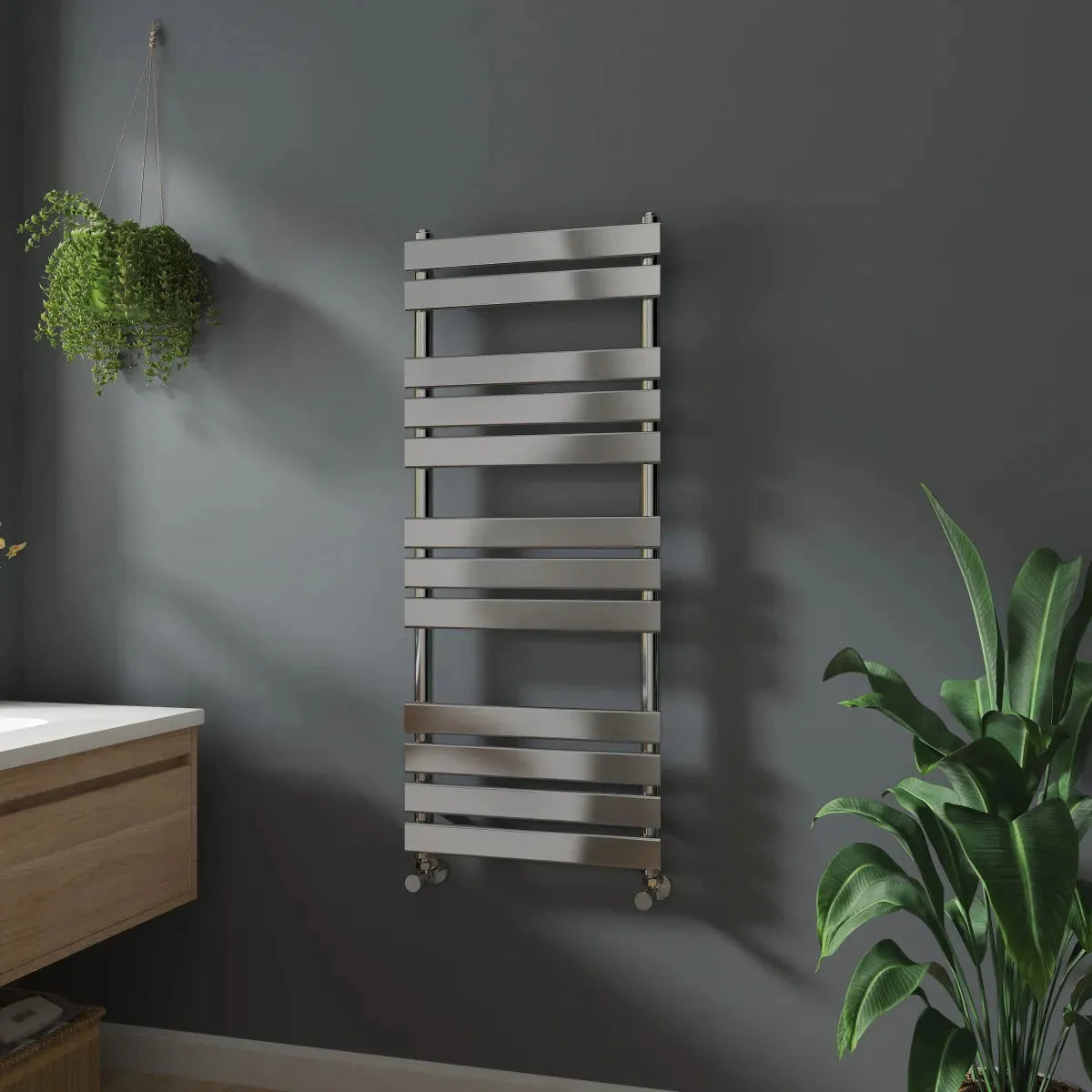 Rapallo - Flat panel heated towel rail chrome