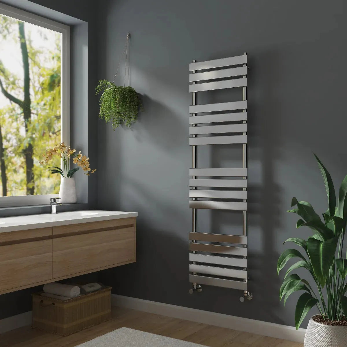 Rapallo - Flat panel heated towel rail chrome