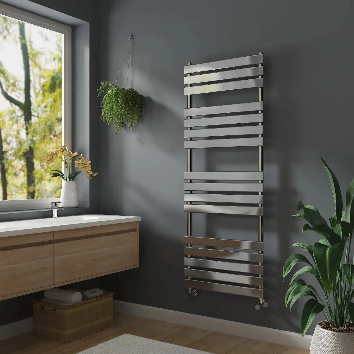 Rapallo - Flat panel heated towel rail chrome