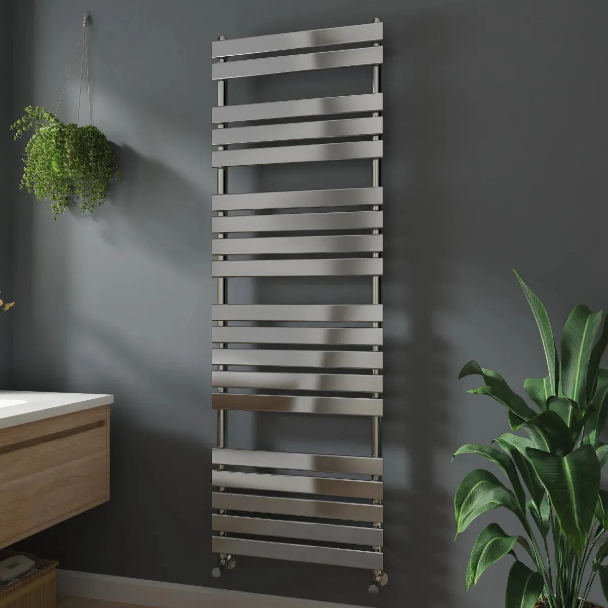 Rapallo - Flat panel heated towel rail chrome