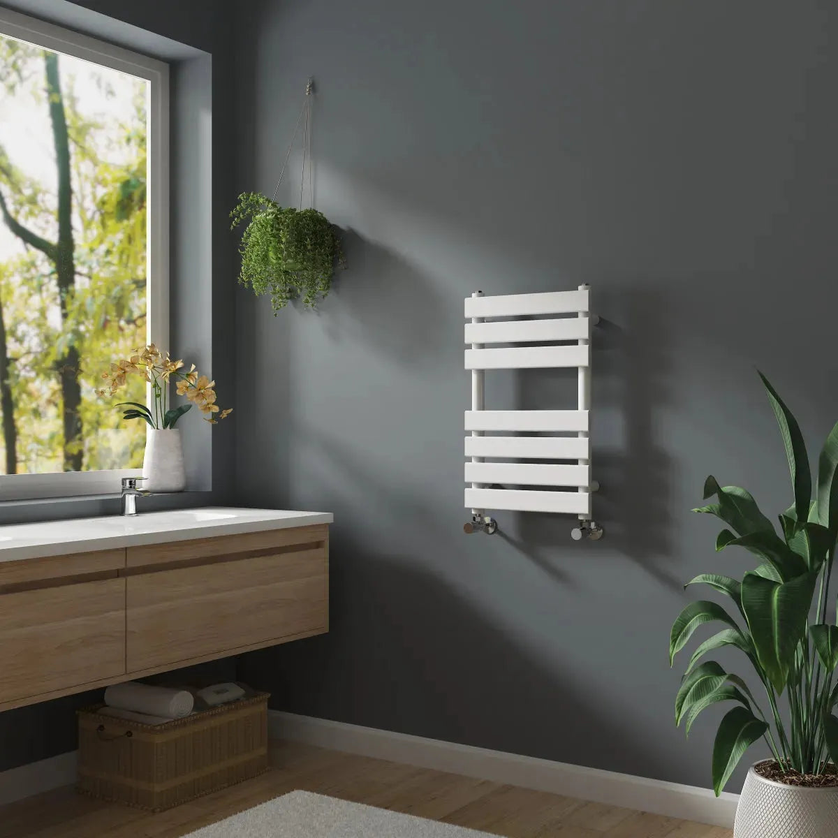 Rapallo - Flat panel heated towel rail white