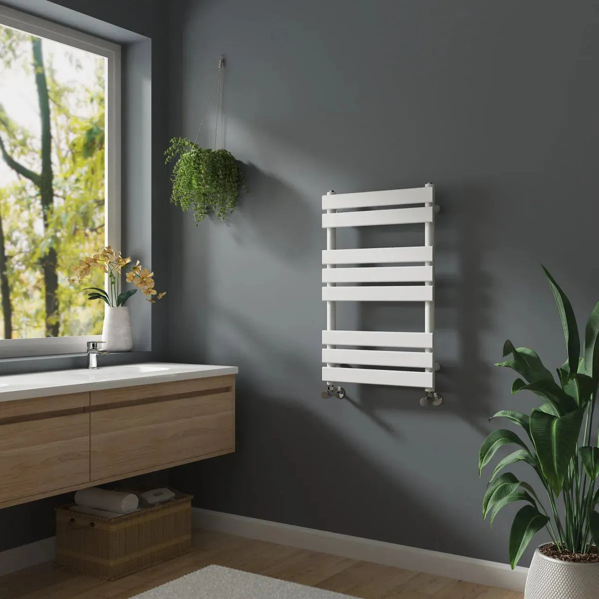 Rapallo - Flat panel heated towel rail white