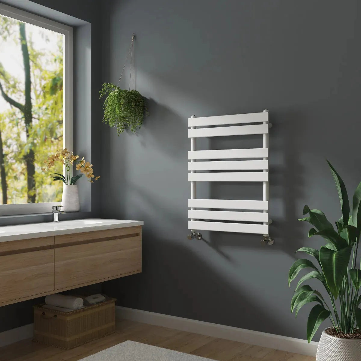 Rapallo - Flat panel heated towel rail white