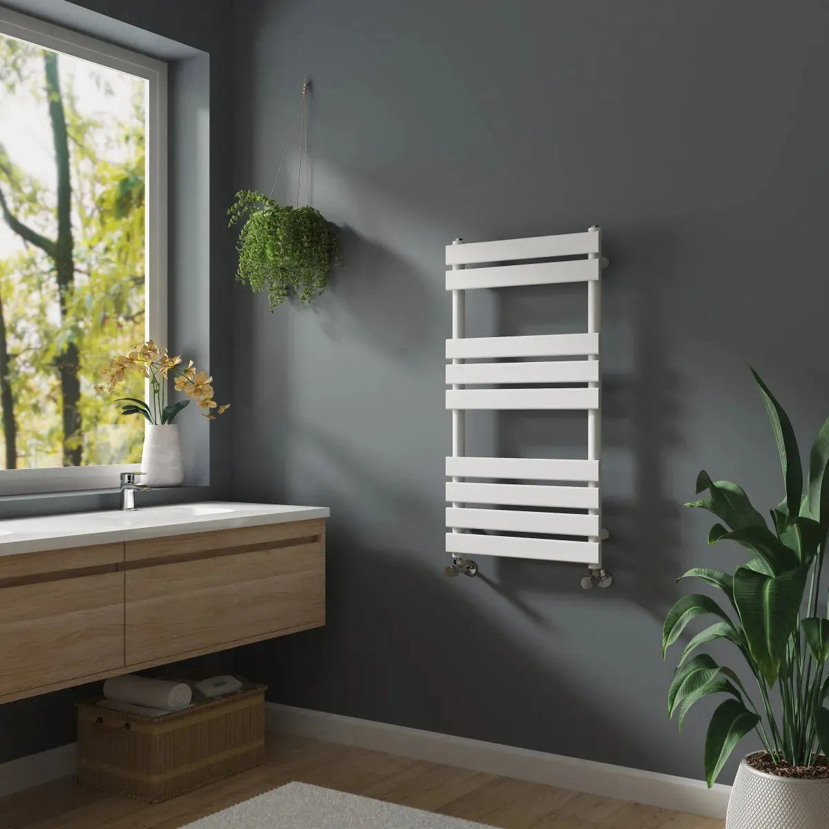 Rapallo - Flat panel heated towel rail white