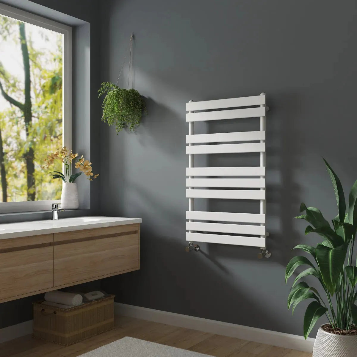 Rapallo - Flat panel heated towel rail white