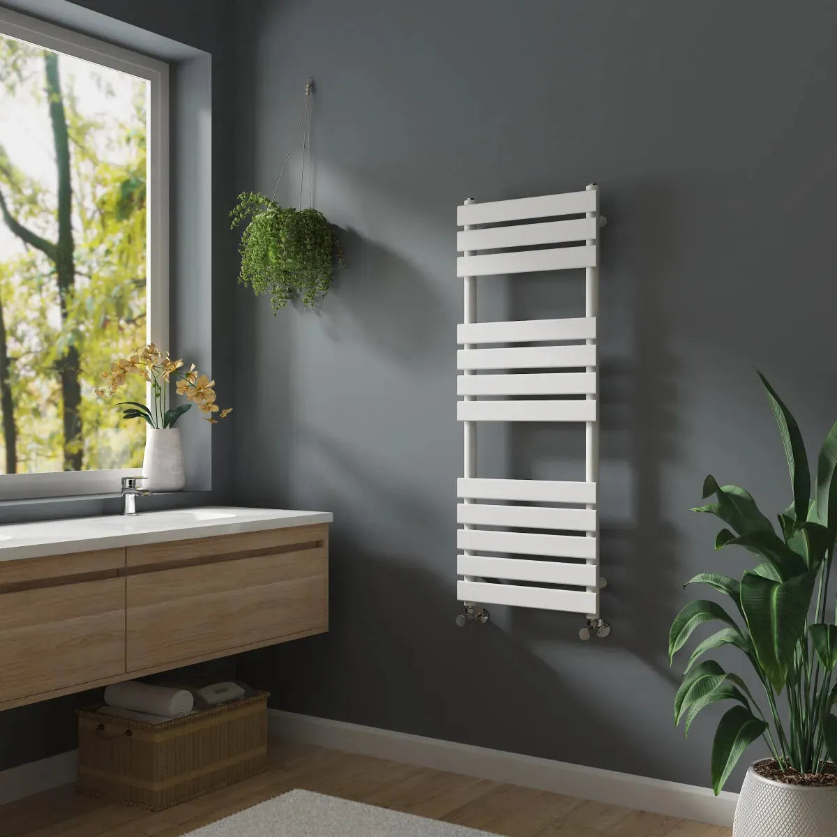 Rapallo - Flat panel heated towel rail white