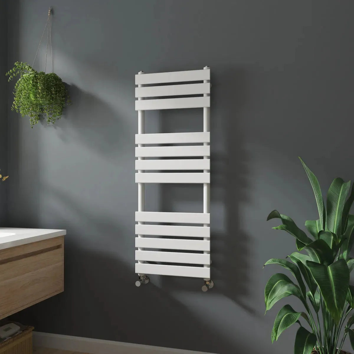 Rapallo - Flat panel heated towel rail white