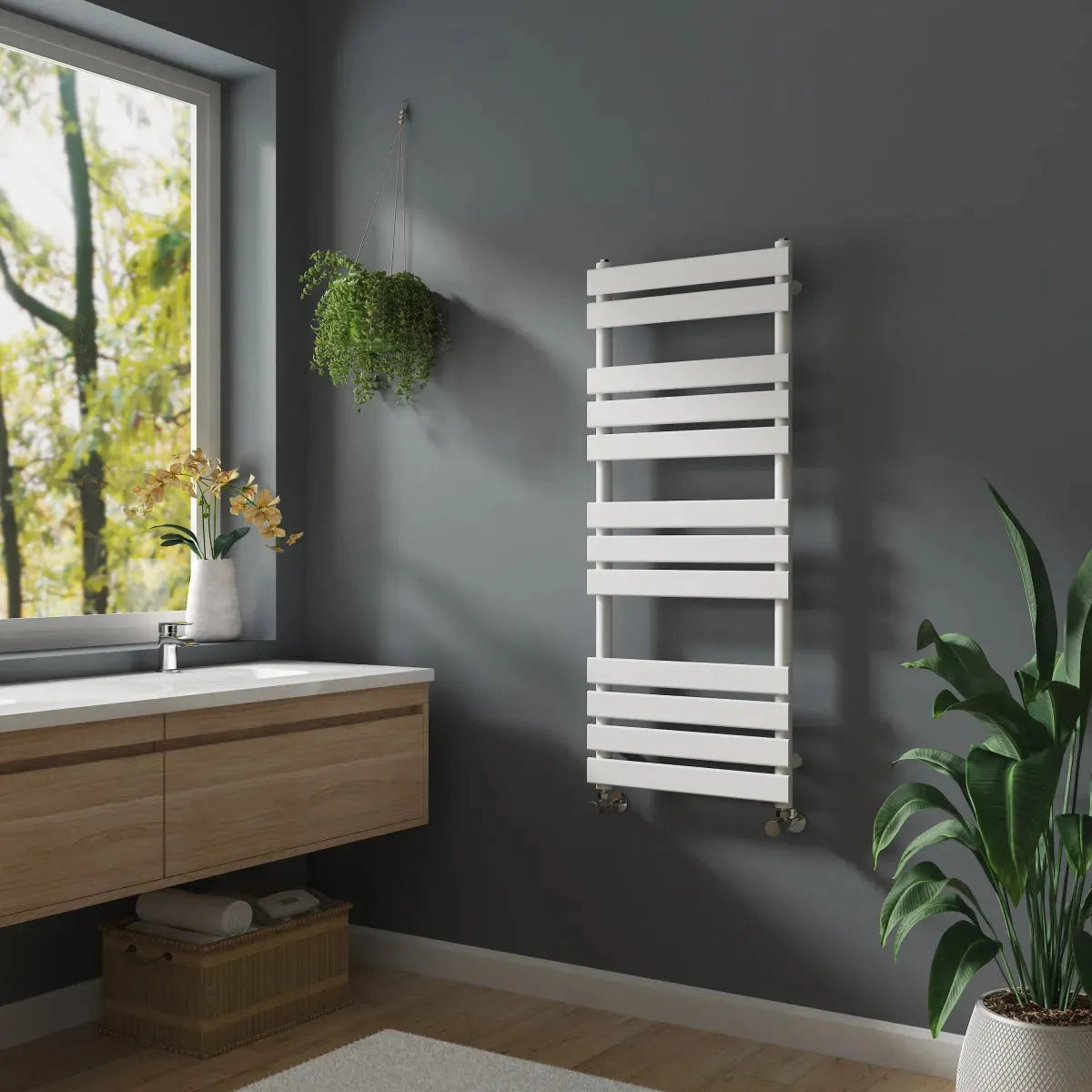 Rapallo - Flat panel heated towel rail white