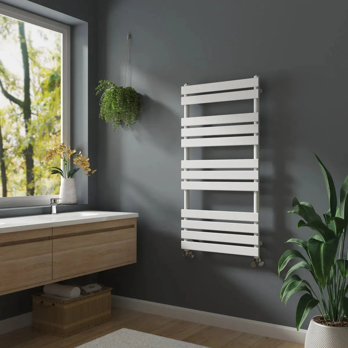 Rapallo - Flat panel heated towel rail white