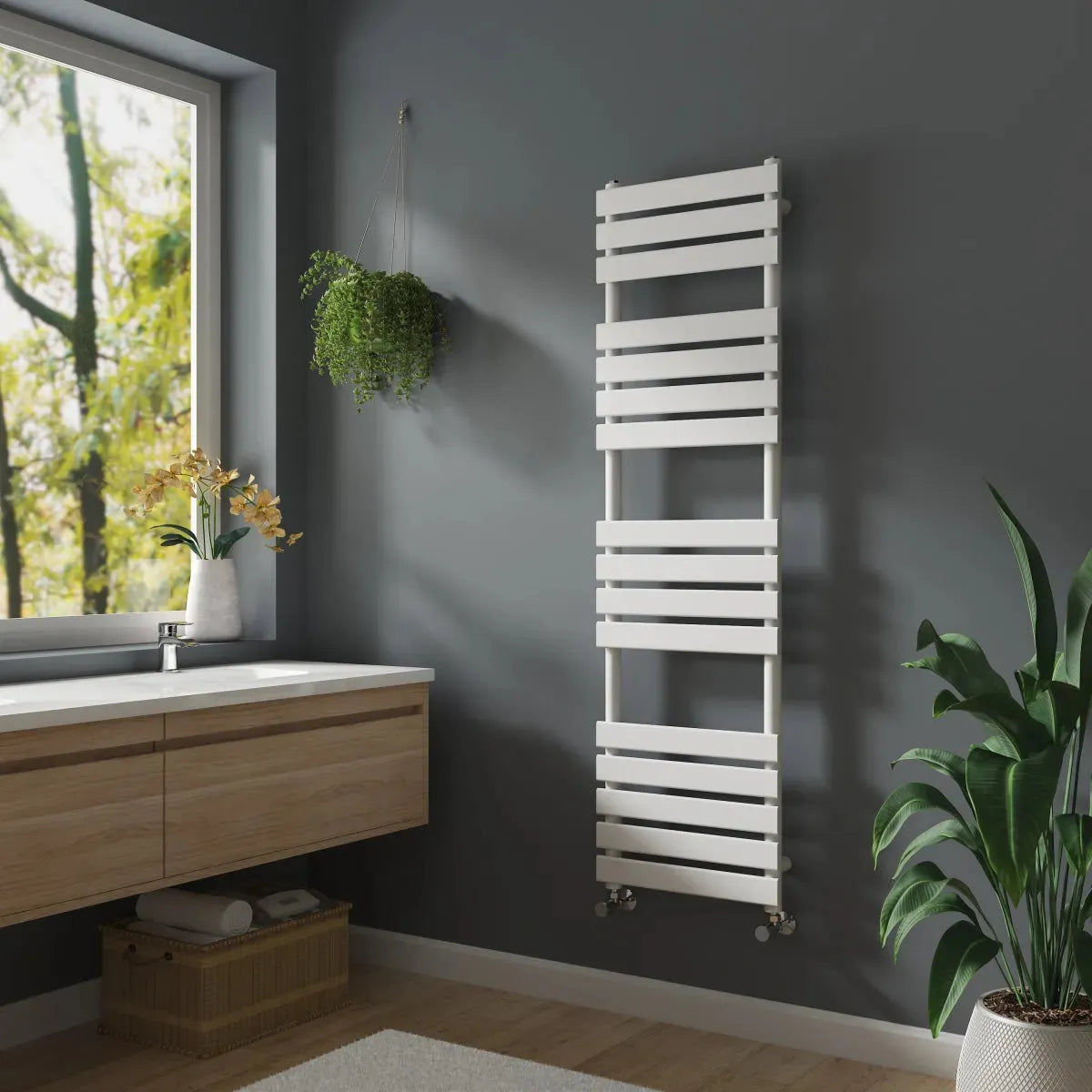 Rapallo - Flat panel heated towel rail white