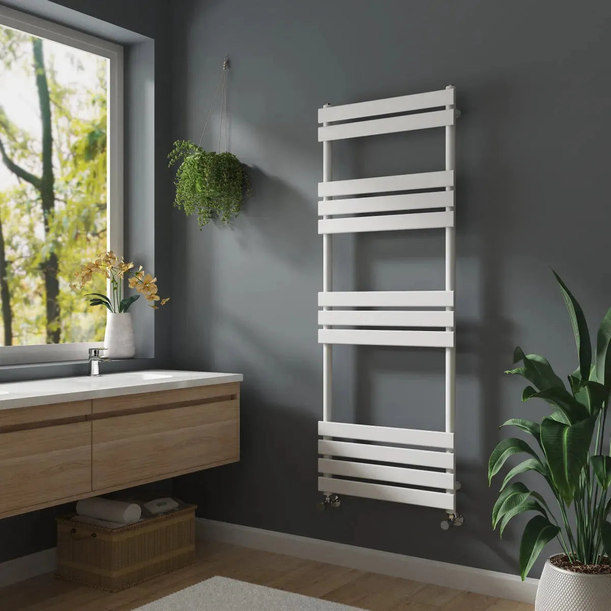 Rapallo - Flat panel heated towel rail white