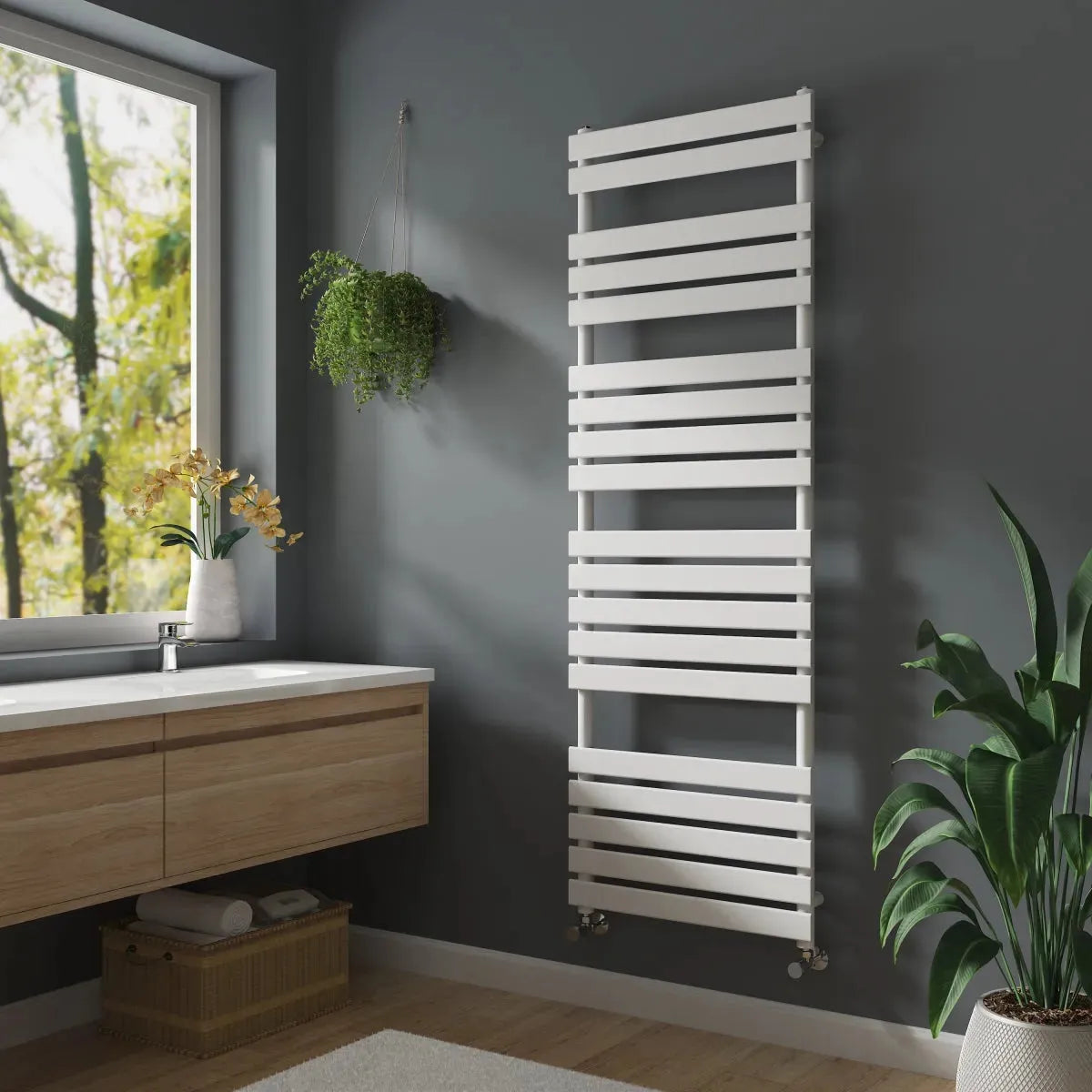 Rapallo - Flat panel heated towel rail white