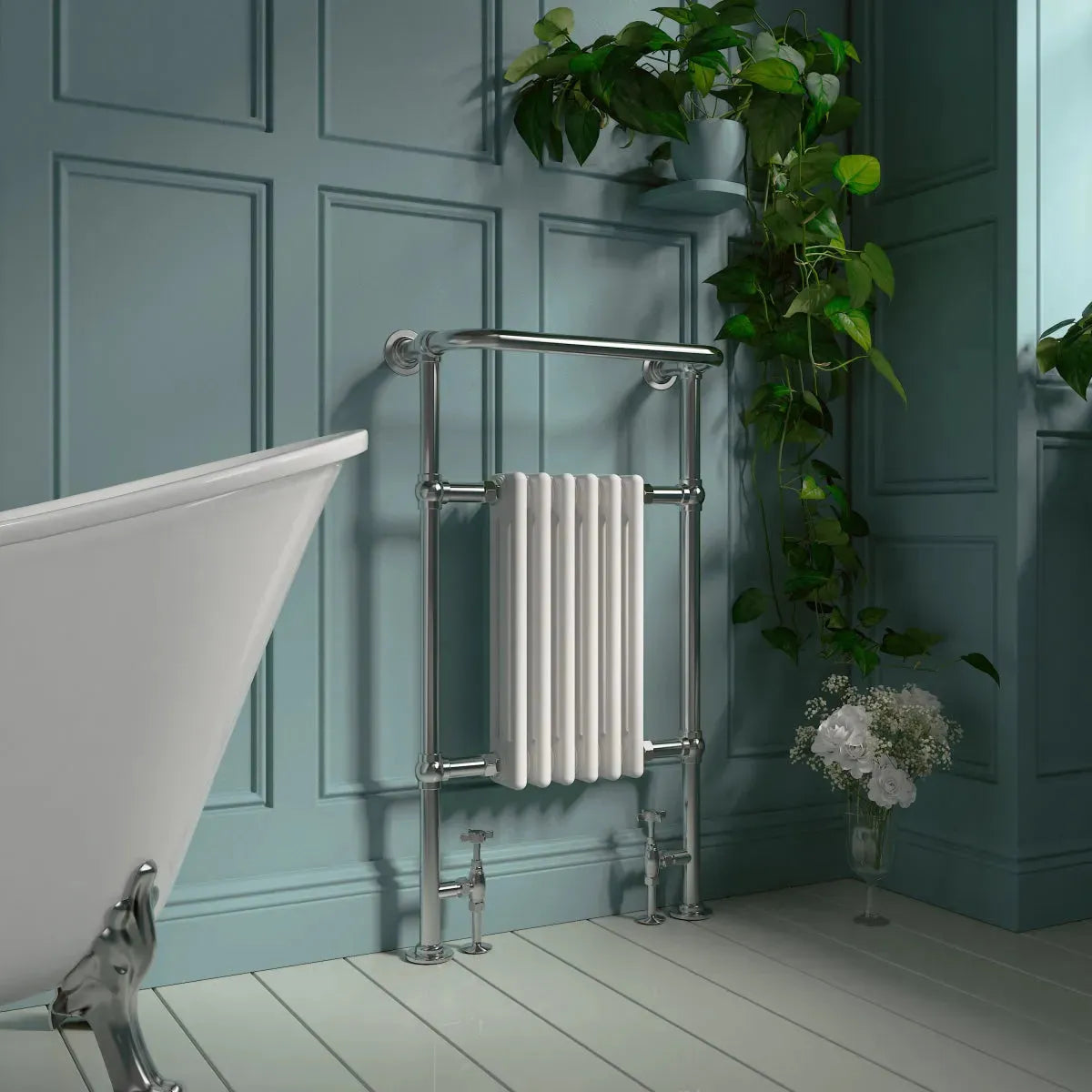 Varallo - Traditional heated towel rail white