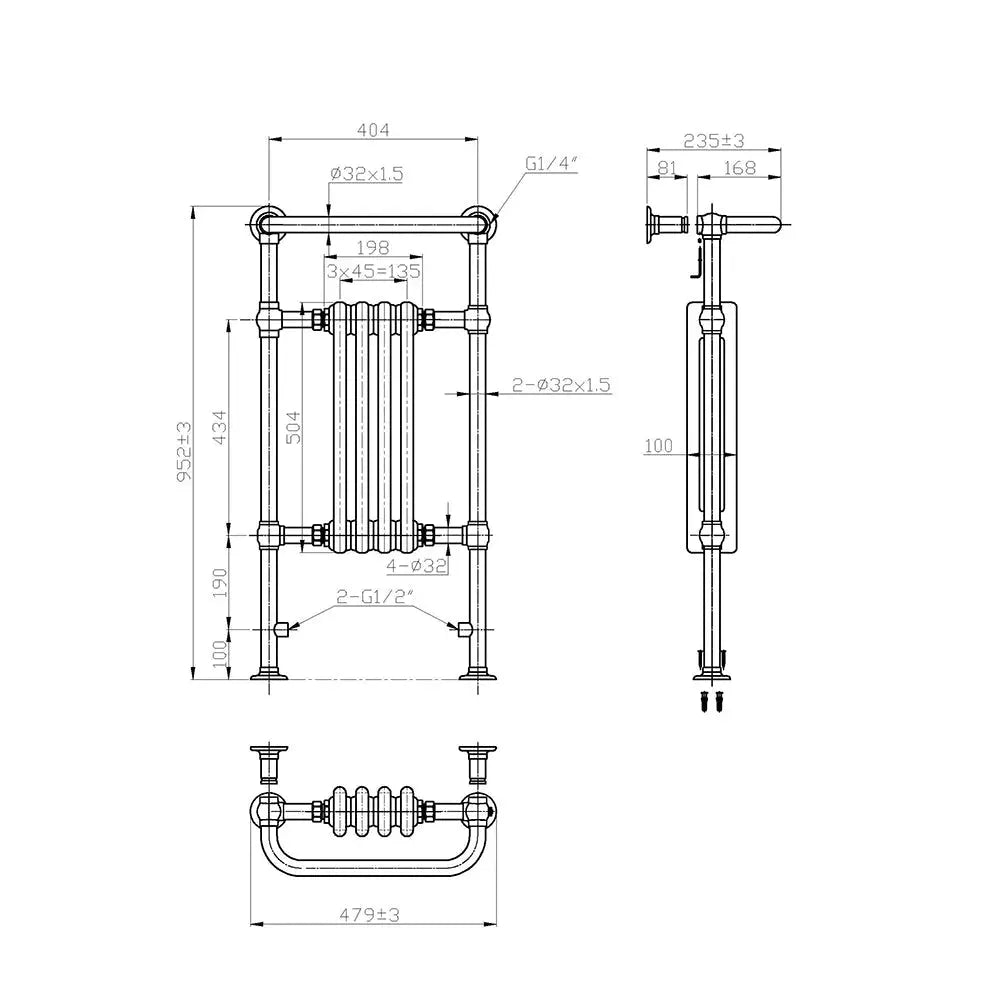 Varallo - Traditional heated towel rail white