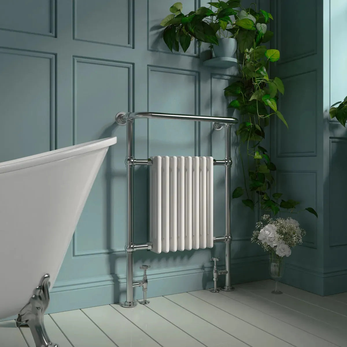 Varallo - Traditional heated towel rail white