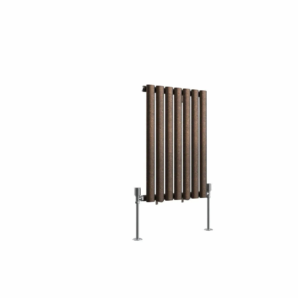 Cuneo - Modern horizontal oval tube radiator blackened copper