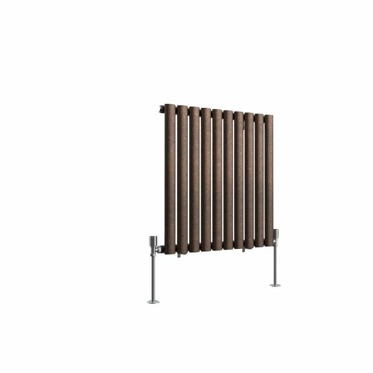 Cuneo - Modern horizontal oval tube radiator blackened copper