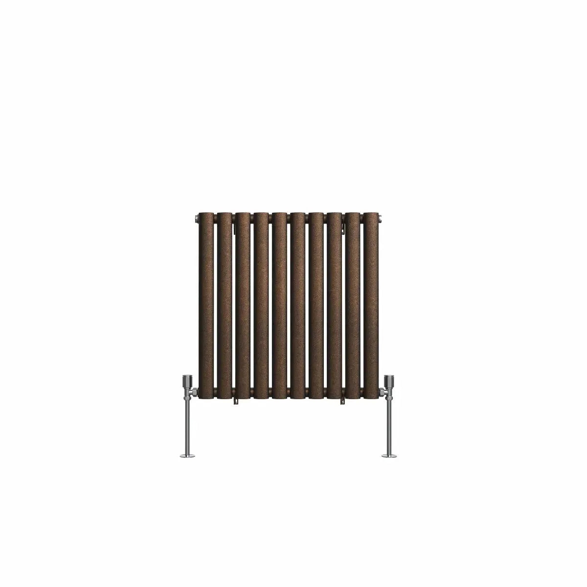 Cuneo - Modern horizontal oval tube radiator blackened copper