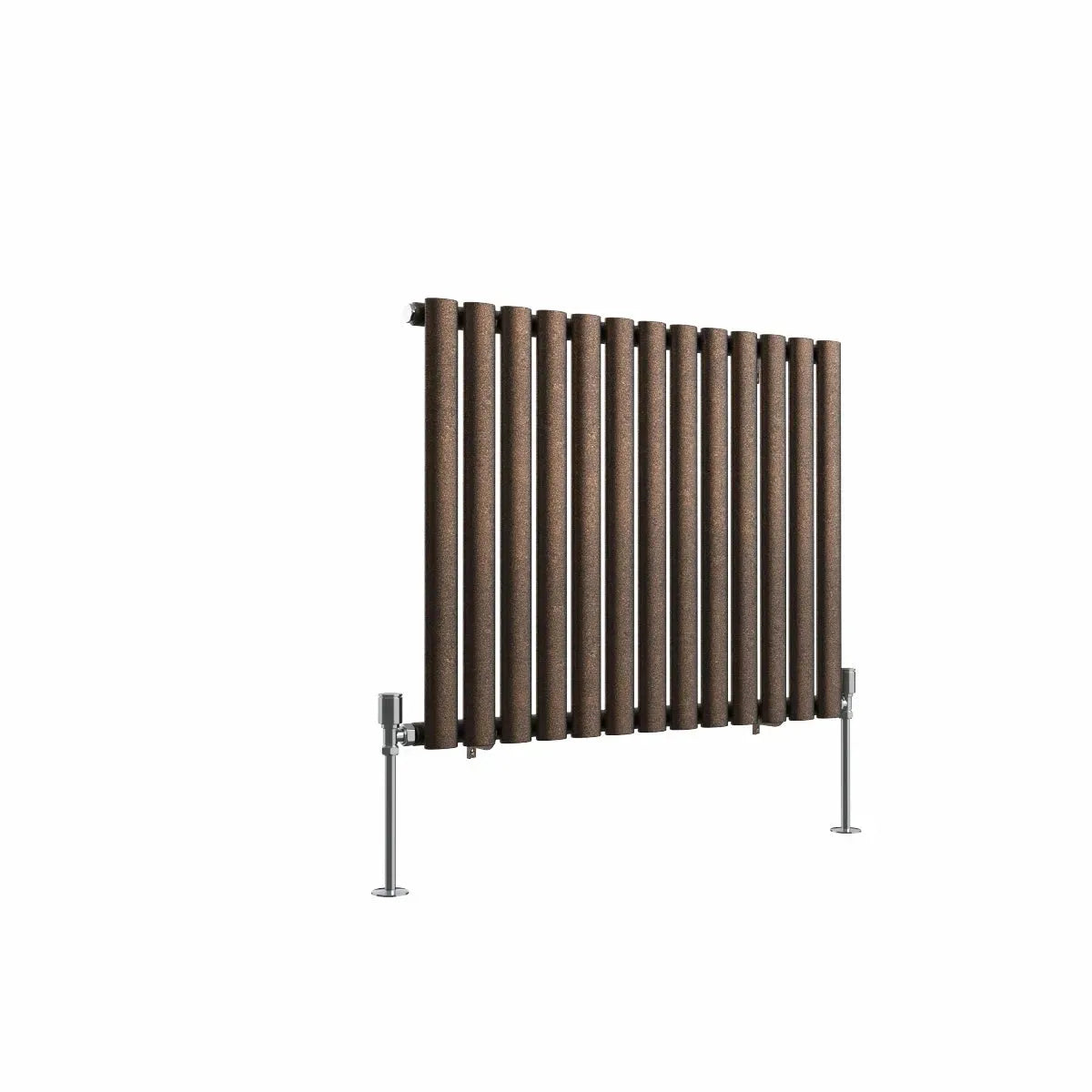 Cuneo - Modern horizontal oval tube radiator blackened copper