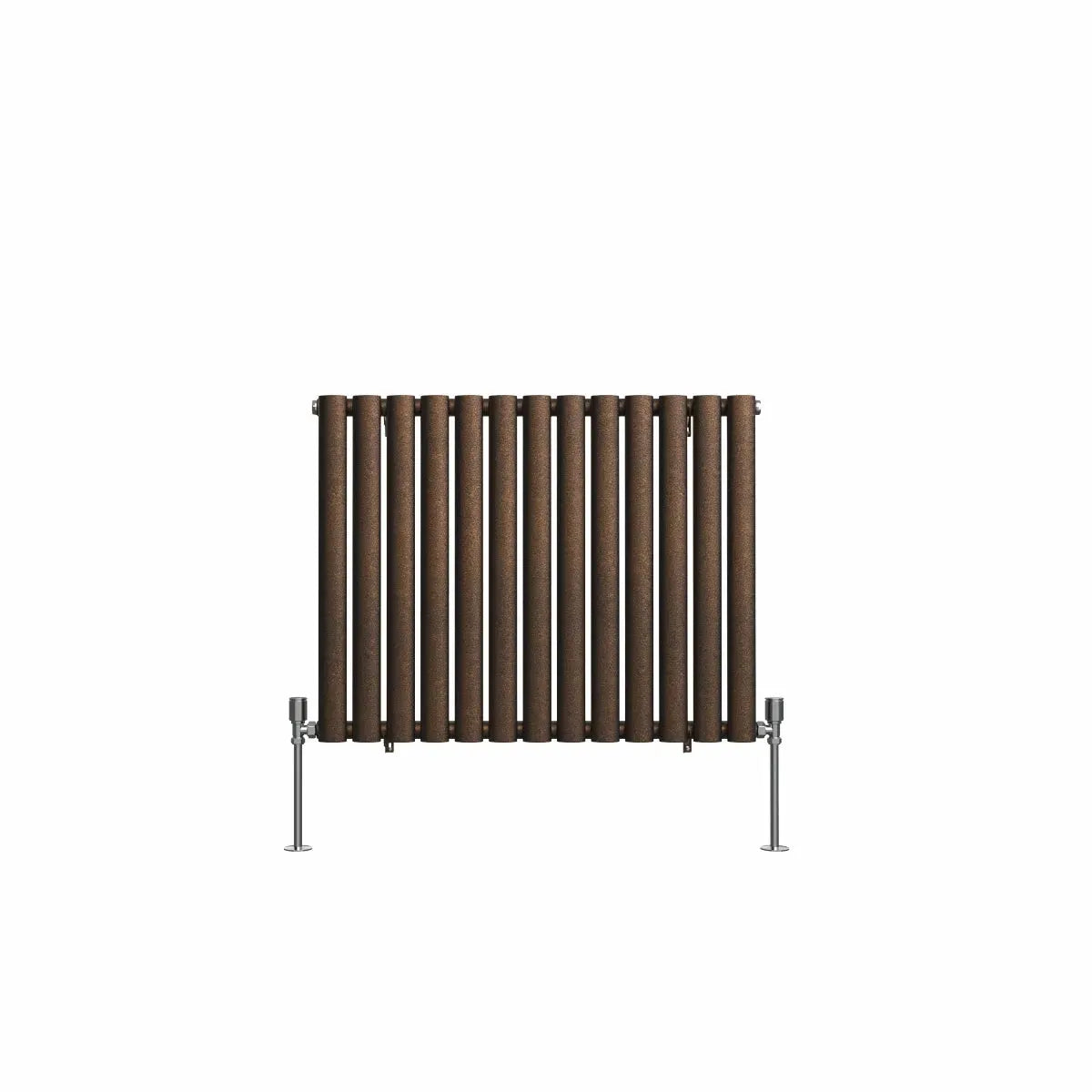 Cuneo - Modern horizontal oval tube radiator blackened copper