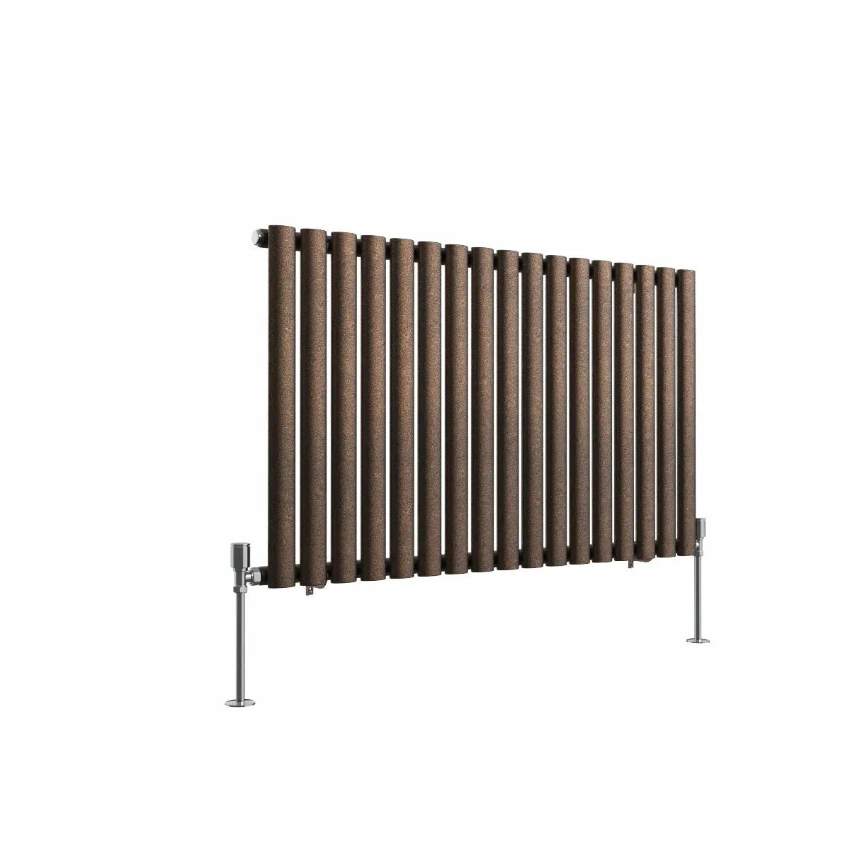 Cuneo - Modern horizontal oval tube radiator blackened copper