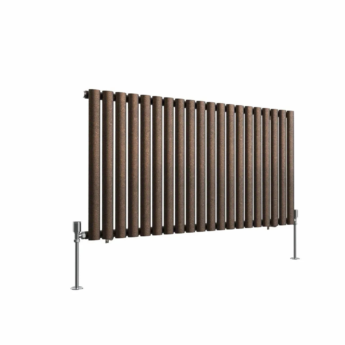 Cuneo - Modern horizontal oval tube radiator blackened copper