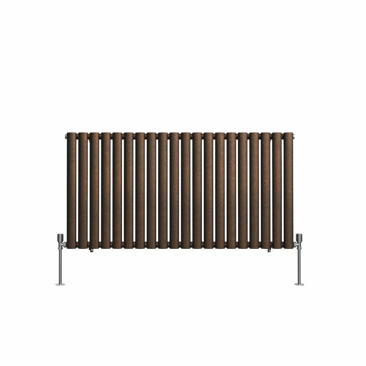 Cuneo - Modern horizontal oval tube radiator blackened copper